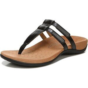 Vionic Elvia Sandal Womens 7.5 Black Arch Support Orthotic New